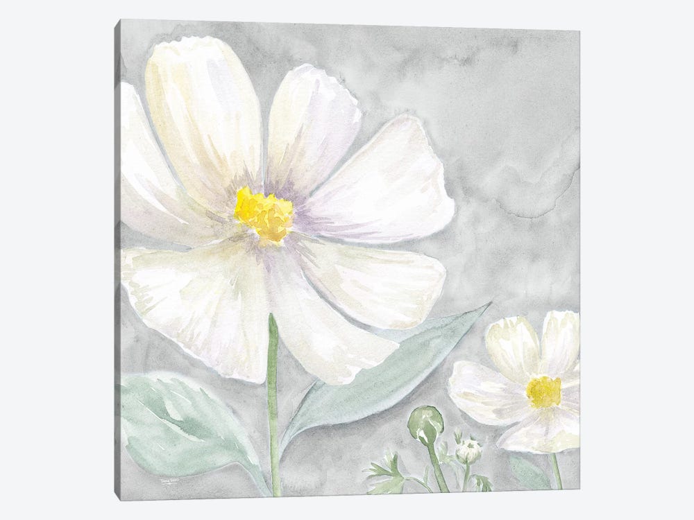 Peaceful Repose Floral on Gray III by Tara Reed 1-piece Canvas Art