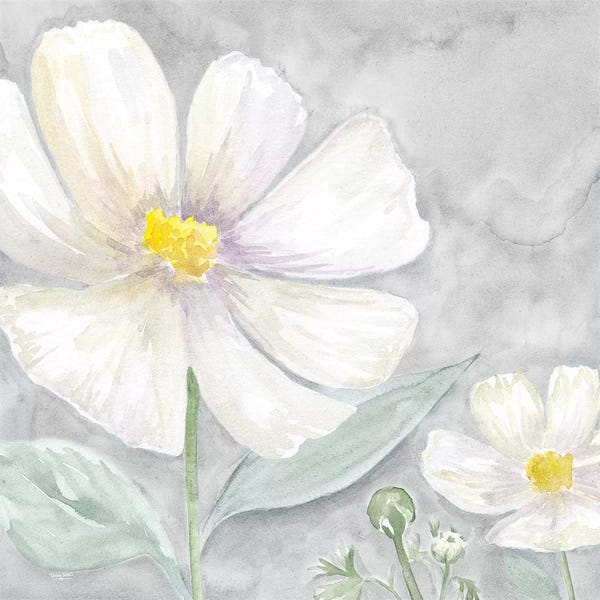 Tara Reed: Peaceful Repose Floral on Gray III by Tara Reed