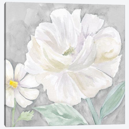 Peaceful Repose Floral on Gray IV Canvas Print #TRE242} by Tara Reed Canvas Art
