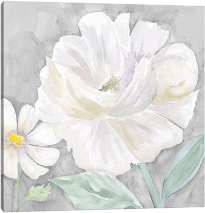 Peaceful Repose Floral on Gray IV Canvas Art Print - Tara Reed