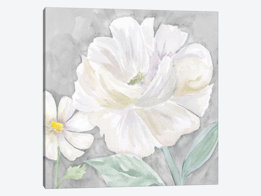 Peaceful Repose Floral on Gray IV by Tara Reed 1-piece Canvas Art Print