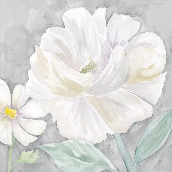 Tara Reed: Peaceful Repose Floral on Gray IV by Tara Reed