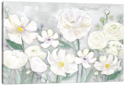 Peaceful Repose Gray Floral Landscape Canvas Art Print - Tara Reed