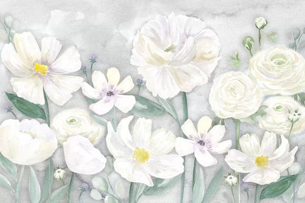 Flowers: Peaceful Repose Gray Floral Landscape by Tara Reed
