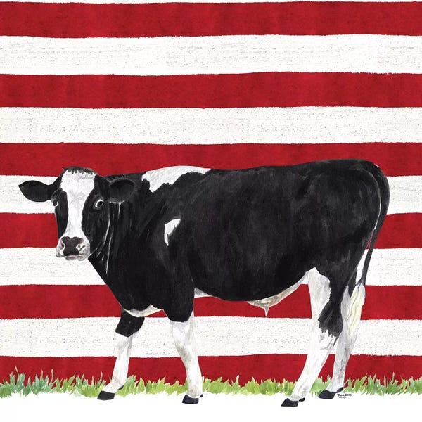 Tara Reed: Cow and Stripes II by Tara Reed