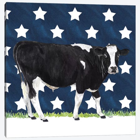 Cow and Stars I Canvas Print #TRE249} by Tara Reed Canvas Art