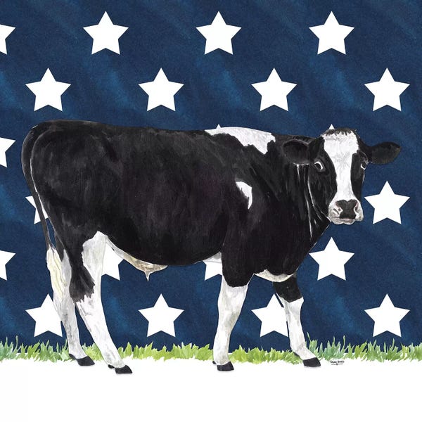 American Décor: Cow and Stars I by Tara Reed