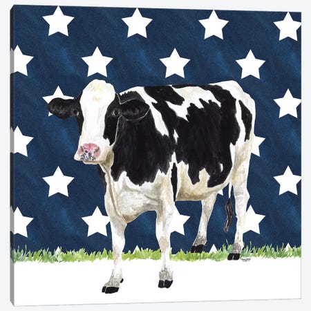 Cow and Stars II Canvas Print #TRE250} by Tara Reed Canvas Art Print
