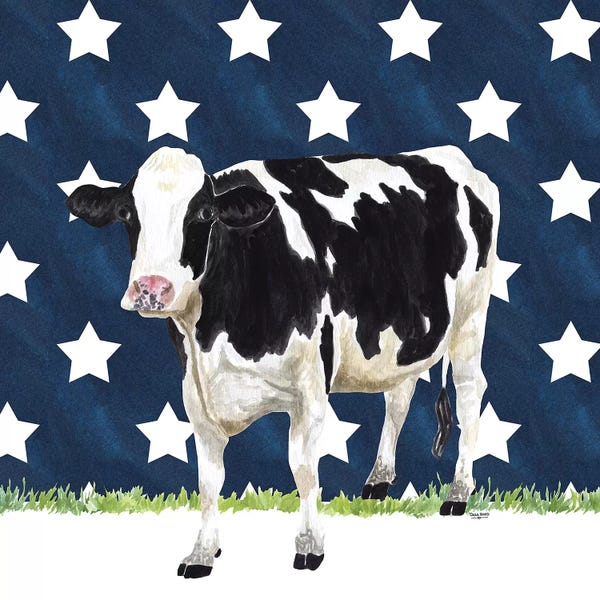 American Décor: Cow and Stars II by Tara Reed
