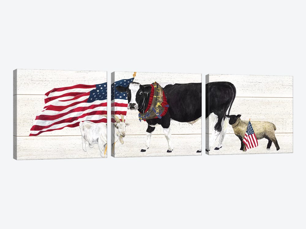 Farm Animal Trio Panel II by Tara Reed 3-piece Canvas Wall Art