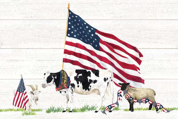 American Décor: Farm Animal Trio Landscape by Tara Reed