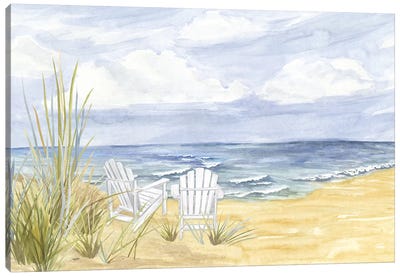By the Sea Landscape Canvas Art Print - Grass Art