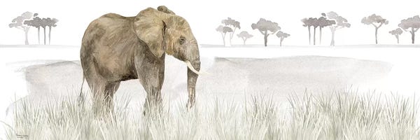 Grasses: Serengeti Elephant Horizontal Panel by Tara Reed