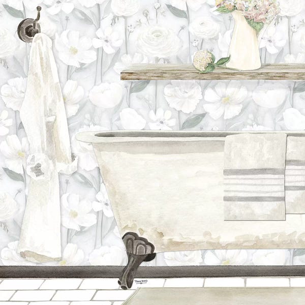 Tara Reed: White Floral Bath II by Tara Reed