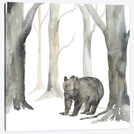 Winter Forest Bear Canvas Print #TRE269} by Tara Reed Canvas Art