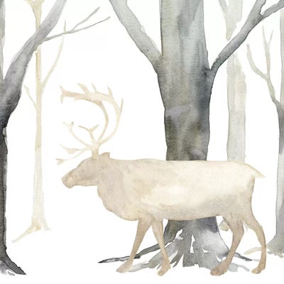 Winter Forest Elk by Tara Reed metal wall art