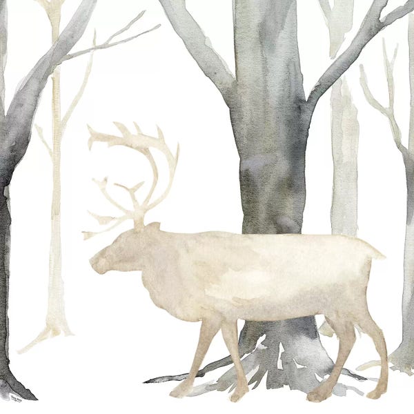 Elk: Winter Forest Elk by Tara Reed