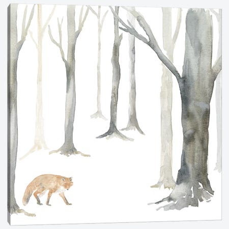 Winter Forest Fox Canvas Print #TRE271} by Tara Reed Art Print