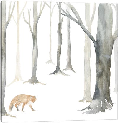 Winter Forest Fox Canvas Art Print - Tara Reed
