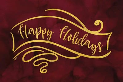 All that Glitters panel II-Happy Holidays by Tara Reed metal wall art