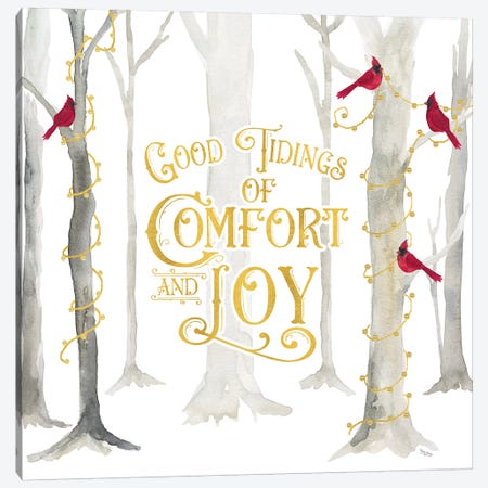 Christmas Forest I Good Tidings Canvas Print #TRE282} by Tara Reed Canvas Wall Art