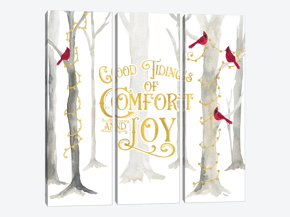 Christmas Forest I Good Tidings by Tara Reed 3-piece Canvas Art Print