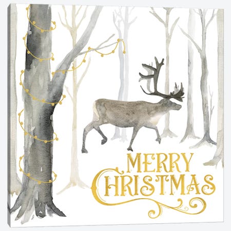 Christmas Forest II Merry Christmas Canvas Print #TRE283} by Tara Reed Canvas Art