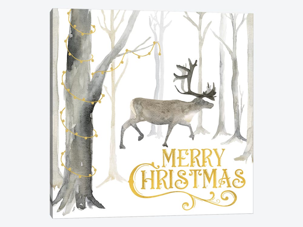Christmas Forest II Merry Christmas by Tara Reed 1-piece Canvas Wall Art