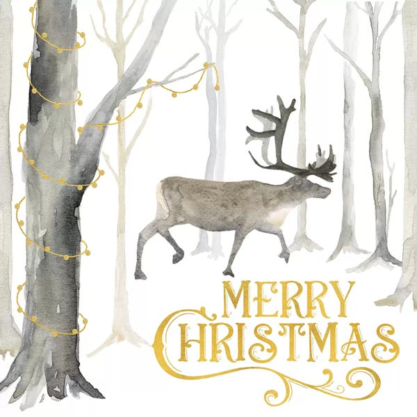 Reindeer: Christmas Forest II Merry Christmas by Tara Reed