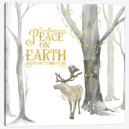 Christmas Forest III Peace on Earth Canvas Print #TRE284} by Tara Reed Art Print