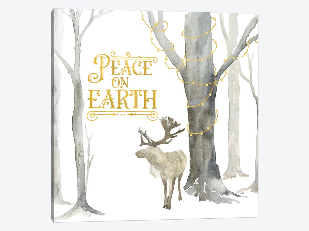 Christmas Forest III Peace on Earth by Tara Reed 1-piece Canvas Print
