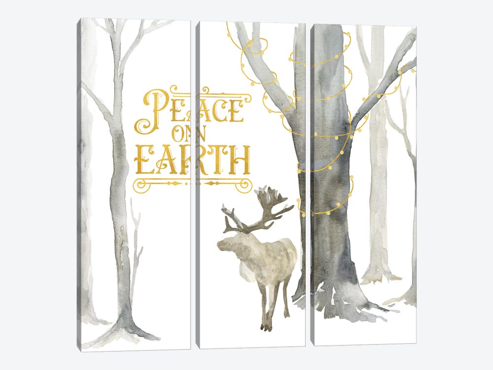 Christmas Forest III Peace on Earth by Tara Reed 3-piece Art Print