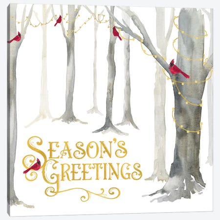 Christmas Forest IV Seasons Greetings Canvas Print #TRE285} by Tara Reed Art Print