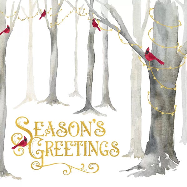Typography: Christmas Forest IV Seasons Greetings by Tara Reed