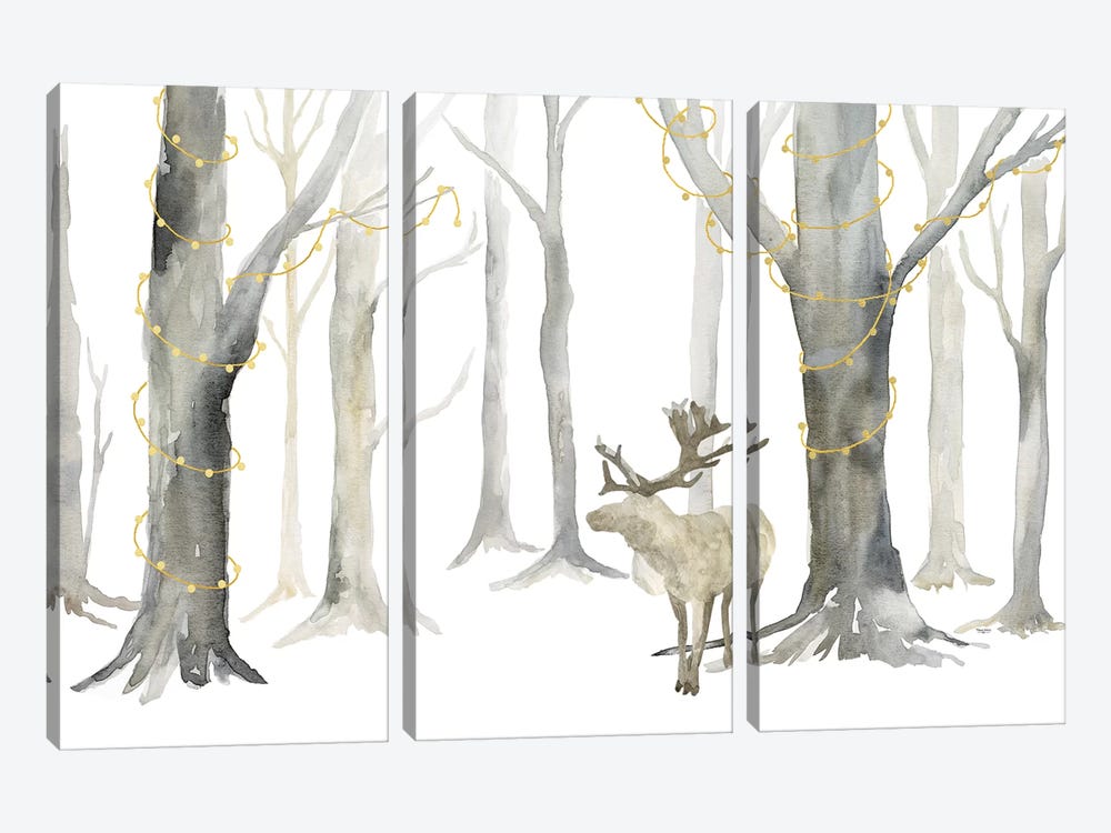 Christmas Forest landscape by Tara Reed 3-piece Art Print