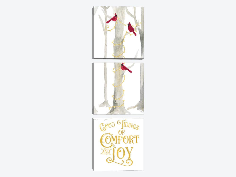 Christmas Forest panel III-Comfort and Joy by Tara Reed 3-piece Canvas Artwork