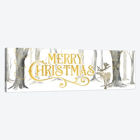 Christmas Forest panel I-Merry Christmas Canvas Print #TRE289} by Tara Reed Canvas Art