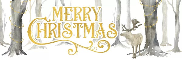 Reindeer: Christmas Forest panel I-Merry Christmas by Tara Reed