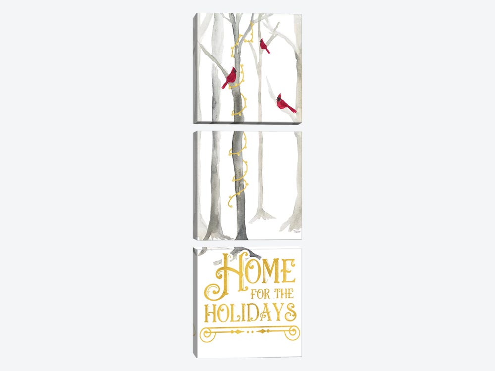 Christmas Forest panel IV-Home for the Holidays by Tara Reed 3-piece Canvas Art