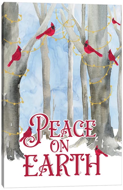 Christmas Forest portrait II-Peace on Earth Canvas Art Print - Religious Christmas Art
