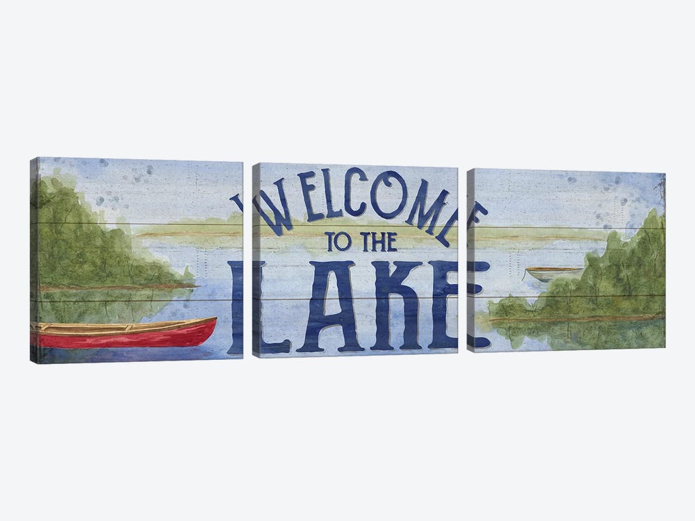 Lake Living Panel I (Welcome Lake) by Tara Reed 3-piece Art Print