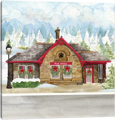 Christmas Village III Canvas Art Print - Vintage Christmas Décor