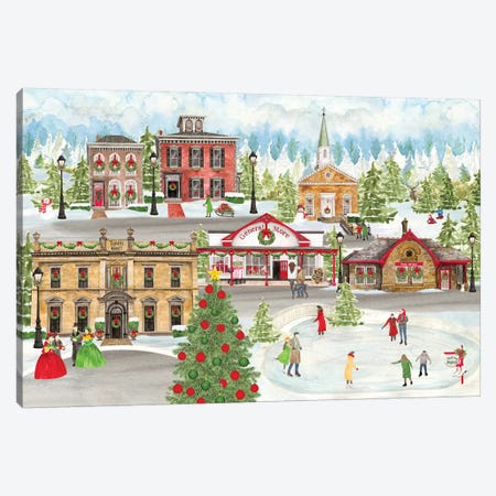 Christmas Village landscape Canvas Print #TRE312} by Tara Reed Canvas Artwork