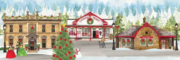 Tara Reed: Christmas Village panel II by Tara Reed