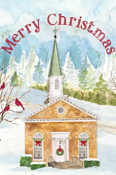 Cardinals: Christmas Village portrait I by Tara Reed