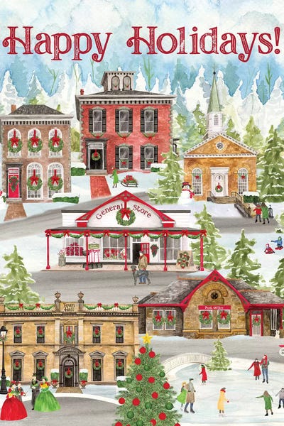 Christmas Signs & Sentiments: Christmas Village portrait II by Tara Reed