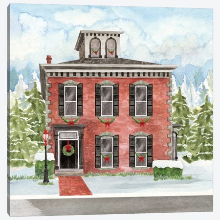 Christmas Village V Canvas Print #TRE317} by Tara Reed Art Print