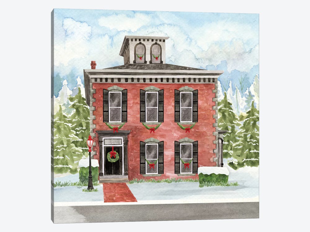 Christmas Village V by Tara Reed 1-piece Canvas Art