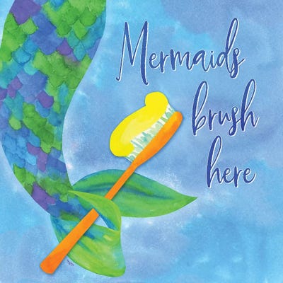 Mermaid Life -Bath I by Tara Reed metal wall art