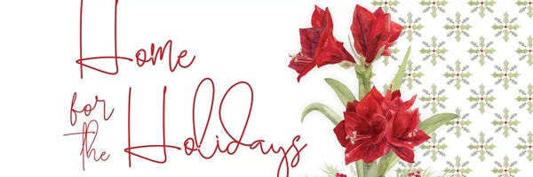 Amaryllis: Merry Amaryllis panel II by Tara Reed
